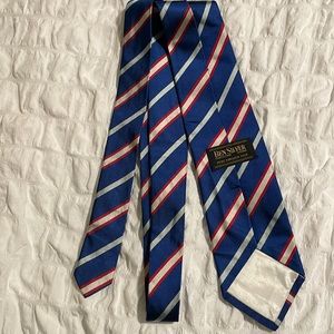 Blue with grey and red stripes Ben silver tie